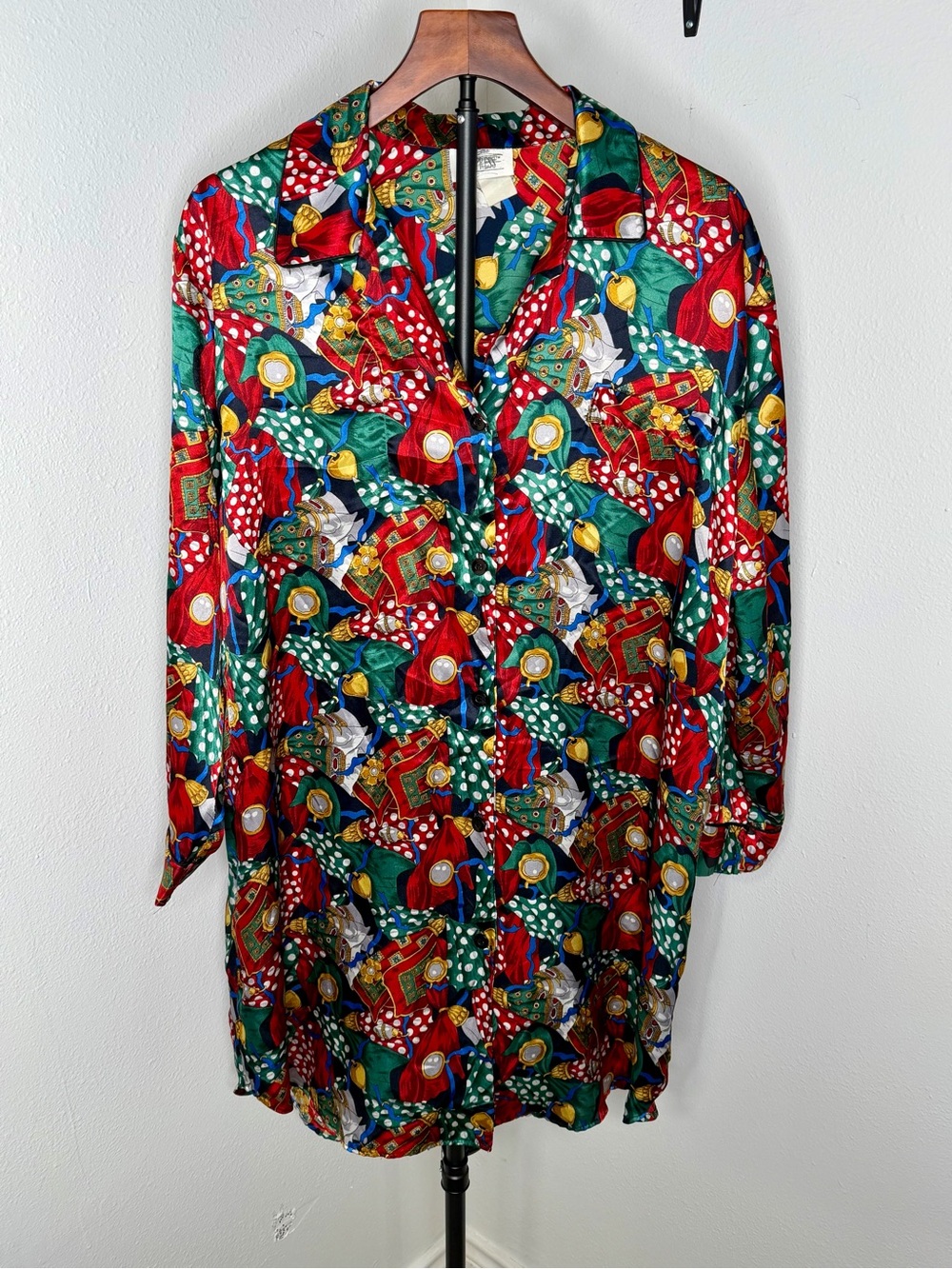 Vintage Cypress Printed Long-Sleeve Sleep Shirt